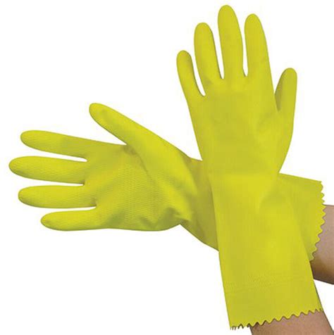 Household Rubber Gloves Small Latex Cleaning Washing Carwash Cotton Flock Lined EBay