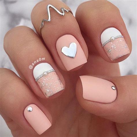 70 Square Nail Art Ideas Cuded Heart Nails Valentines Nails Pink