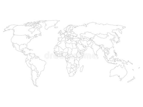 Empty World Map With Borders