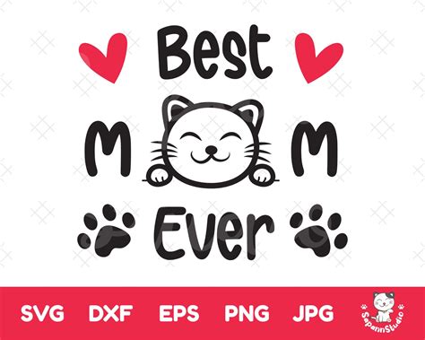 Best Cat Mom Ever Svg Mothers Day Svg Mom Life Cut Etsy