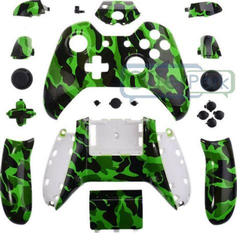 Full Housing Shell Case And Buttons Green Camouflage Xbox One Skroutzgr
