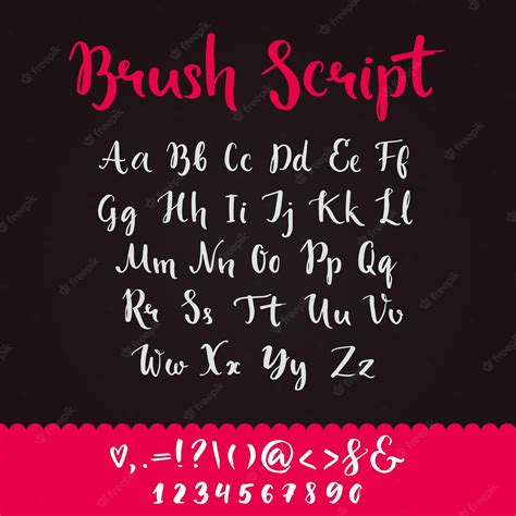 Premium Vector Brush Script With Lowercase And Uppercase Letters