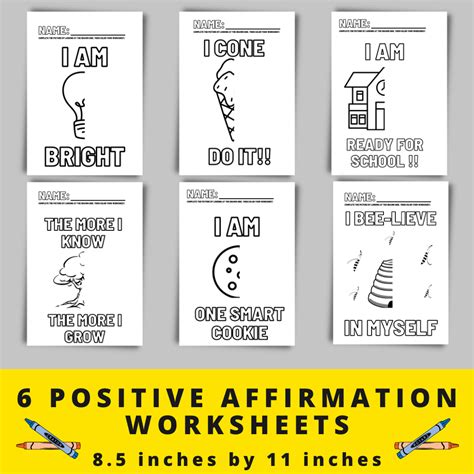 Back To School Positive Affirmation Worksheets Made By Teachers