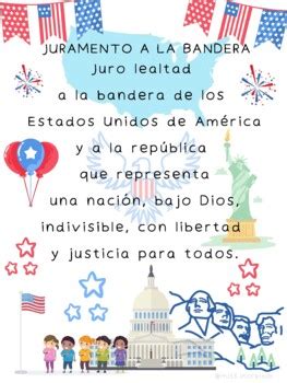 Pledge Of Allegiance En Espa Ol Juramento A La Bandera De Estados Unidos