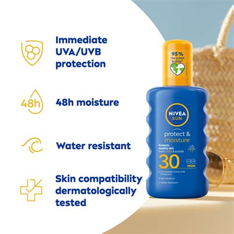 Nivea Sun Protect And Moisture Sun Cream Spray Spf30 200ml