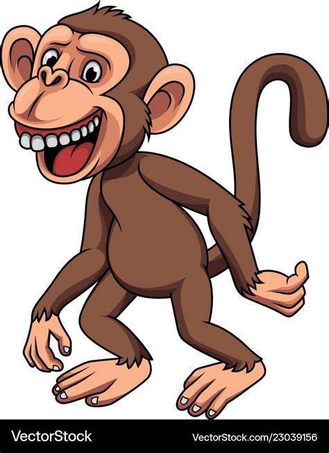 Cartoon Funny Little Monkey Royalty Free Vector Image