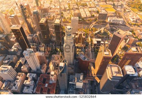 Aerial View Downtown Los Angeles Sunset Stock Photo Edit Now 525832864
