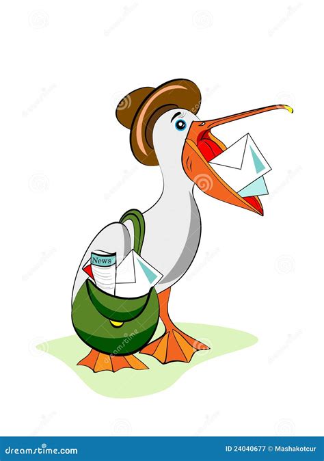 Funny Postman Bird Stock Illustration Illustration Of Illustrated