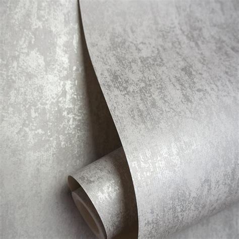 Holden Decor Industrial Metallic Distressed Texture Grey Silver