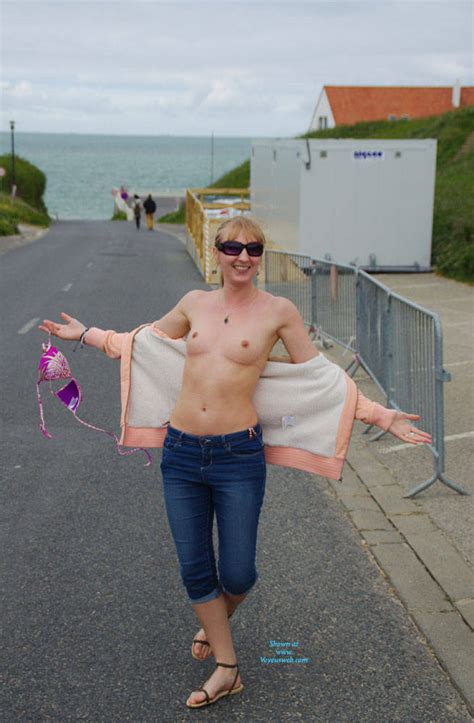 Walking Topless At The Sea Side June 2014 Voyeur Web