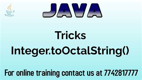 Decimal Integer To Octal Integer In Java Youtube
