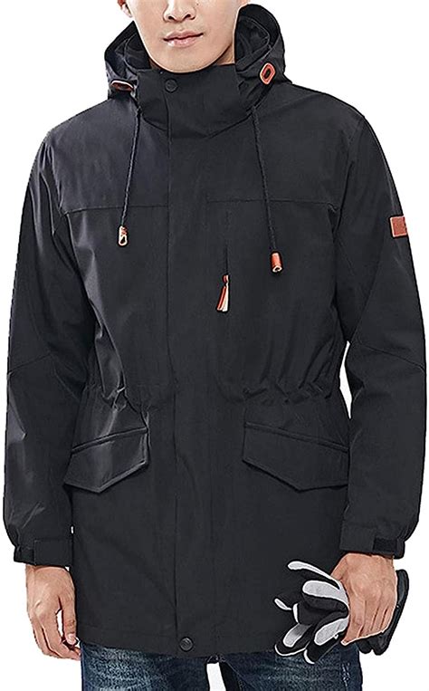 Mens Convertible 3 In 1 Hooded Outdoor Ski Jacket Inner Fleece Jacket