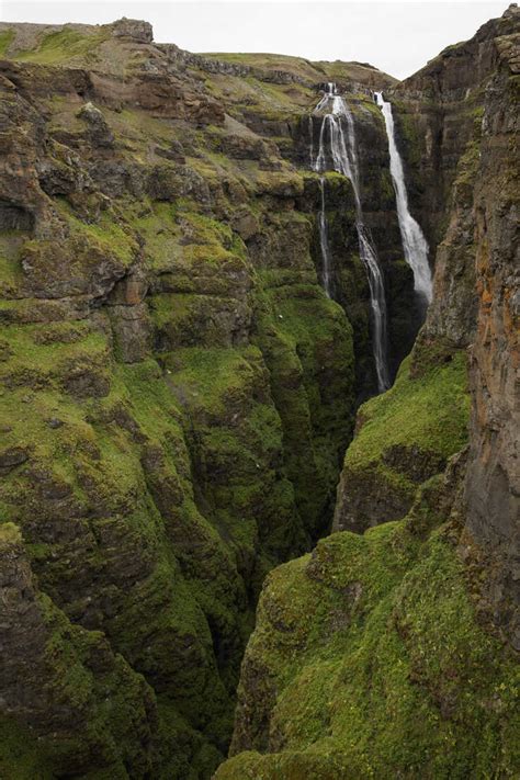 Glymur Waterfall In Iceland Stock Photo