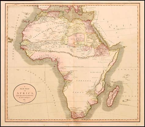 Landforms of africa, deserts of africa, mountain ranges of africa. A New Map of Africa, From the Latest Authorities . . . 1811 - Barry Lawrence Ruderman Antique ...