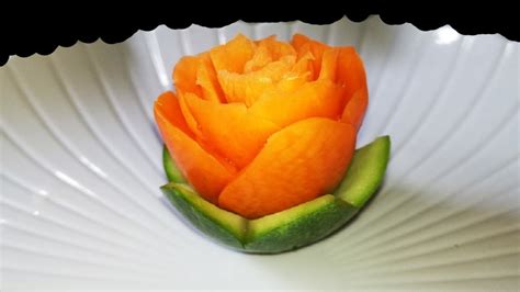 How To Carved Carrot Vegetable In Rose Flower Vegetable Carving Idea