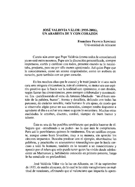 José Valdivia Válor 1935 2006 Un Arabista De Y Con Corazón