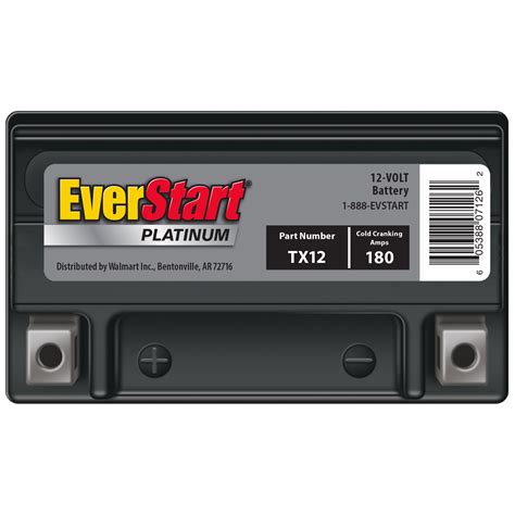 Everstart Premium Agm Powersport Battery Group Size Tx12 12 Volt 180