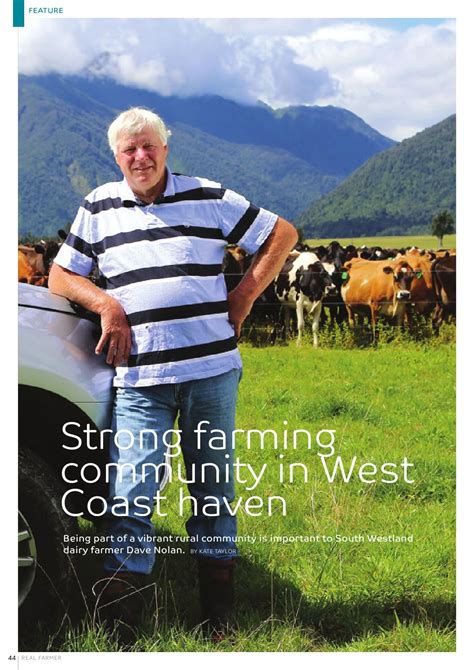 Real Farmer April 2015 Strong Farming Community In West Coast Haven By