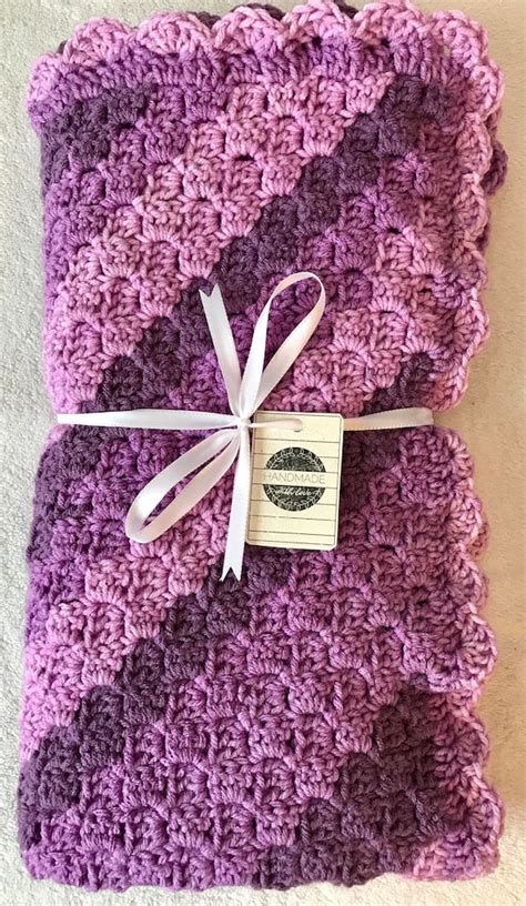 Purple Baby Blanket Crochet Baby Blanket Crochet Afghan