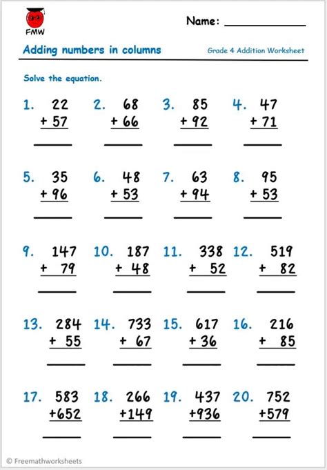 Grade 4 Addition Worksheets Free Worksheets Printables