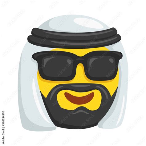 Vecteur Stock Sheikh Emoji Icon Illustration Muslim Arab Man Vector