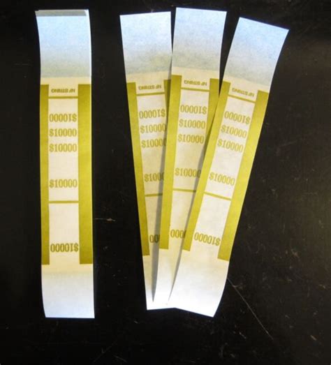 200 Self Sealing Gold 10000 Currency Straps Money Bill Bands 10000