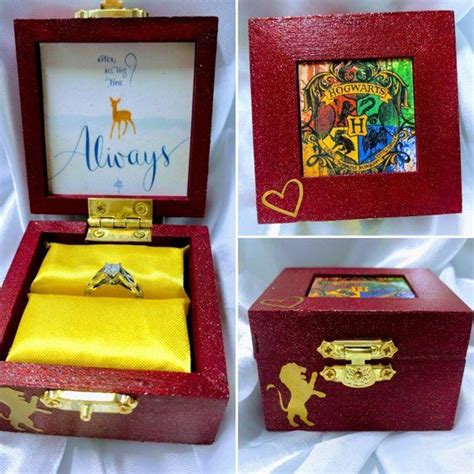 Harry Potter Hogwarts Houses Inspired Proposal Ring Box With Etsy