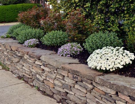 Dry Stacked Fieldstone Retaining Wall And Plantings Designed By Mary