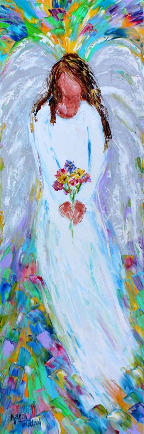 Angel Painting Original Oil Abstract Impressionism Fine