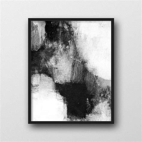 Acrylic Black And White Wall Art Large Black Abstract Painting Black