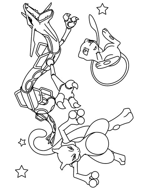 Pokemon Mewtwo Coloring Pages Sketch Coloring Page