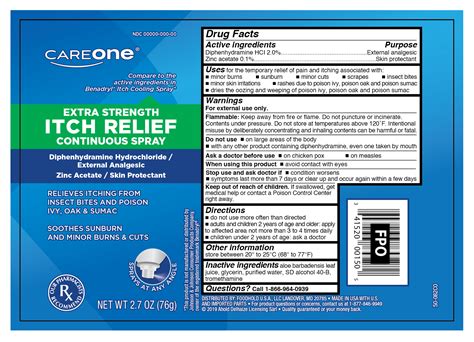 Dailymed Diphenhydramine Hci And Zinc Acetate Itch Relief Continuous