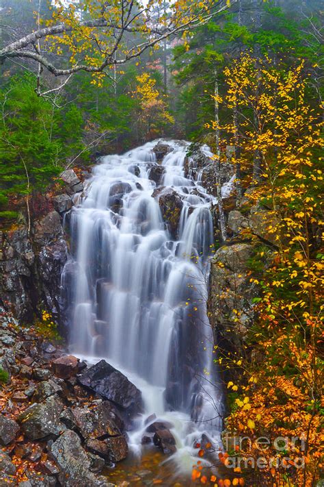 Autumn Waterfall Acadia National Park Maine Photograph By Ina Kratzsch