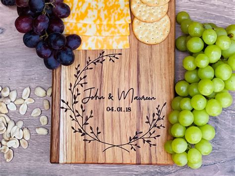 Personalized Cheese Board With A Monogram Engraving For Etsy