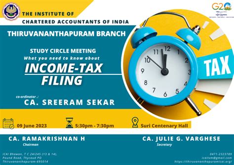 Study Circle Meeting Income Tax Filing The Institute Of Chartered