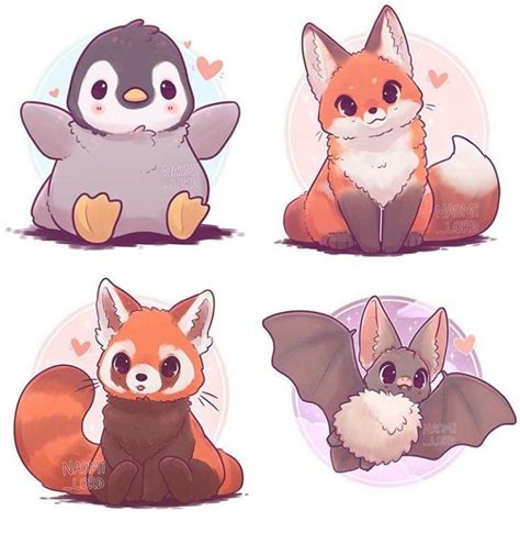 Pin By Official 💜wolfgirl🖤🐺 On Chibicute Cute Animal Drawings