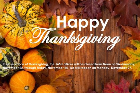 Office Closed In Observance Of Thanksgiving — Japan America Society Of