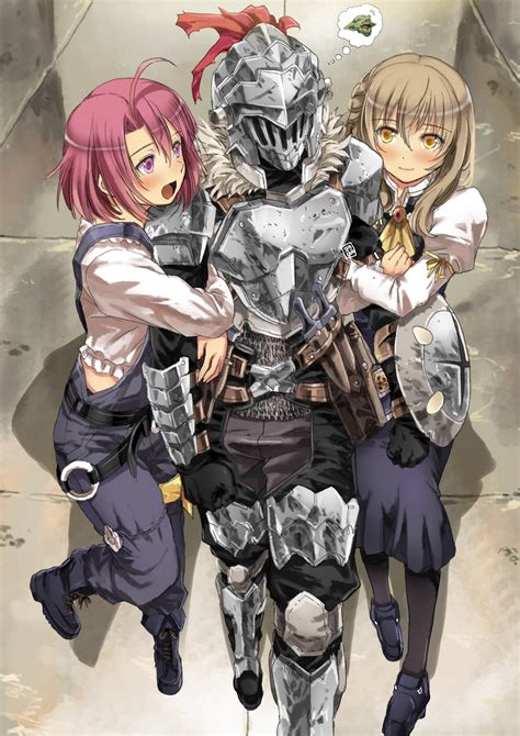 Safebooru 1boy 2girls Absurdres Ahoge Arm Grab Arm Hug Armor Armored