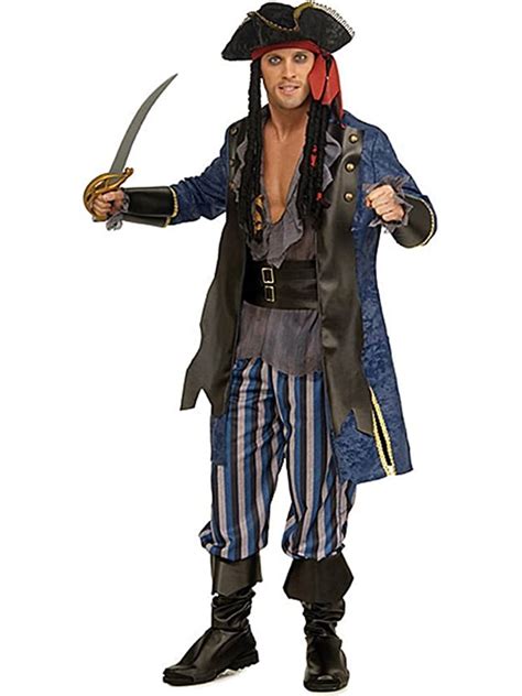 Pirate Captain Mens Adult Jack Sparrow Halloween Costume Xl