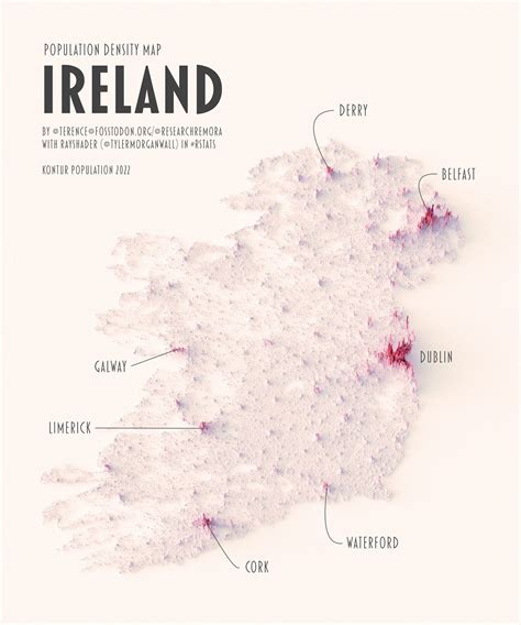 Population Density Map Of Ireland Credit Researchremora On Twitter
