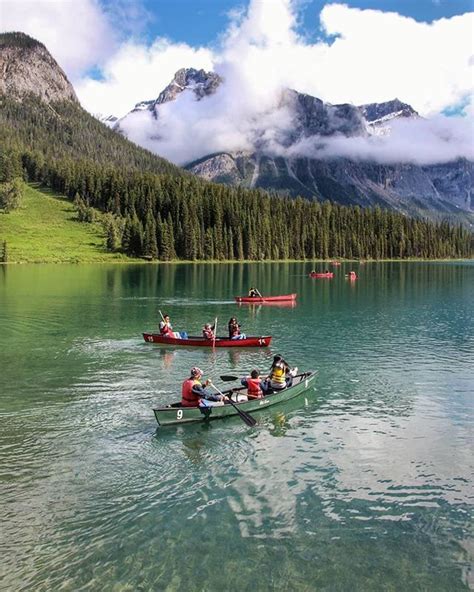 A Quintessential Canadian Summer Scene On Emerald Lake In British