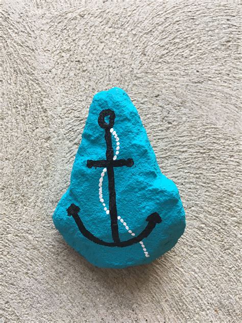 Anchor Painted Rock Anchor Painting Stone Art Painting Turtle