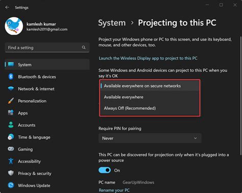 How To Enable Or Disable Projecting To This Pc In Windows 11 Gear Up