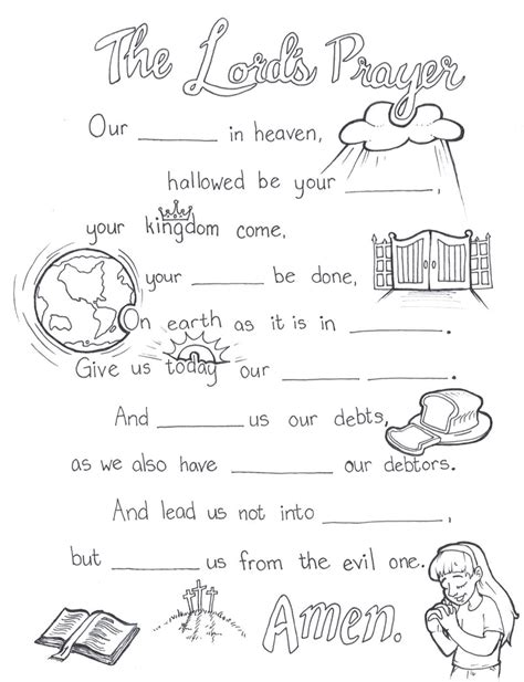The Lords Prayer Printable Coloring Pages Our Father Printable