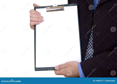 Businessman Holding Blank Clipboard Stock Photo Image Of Blank