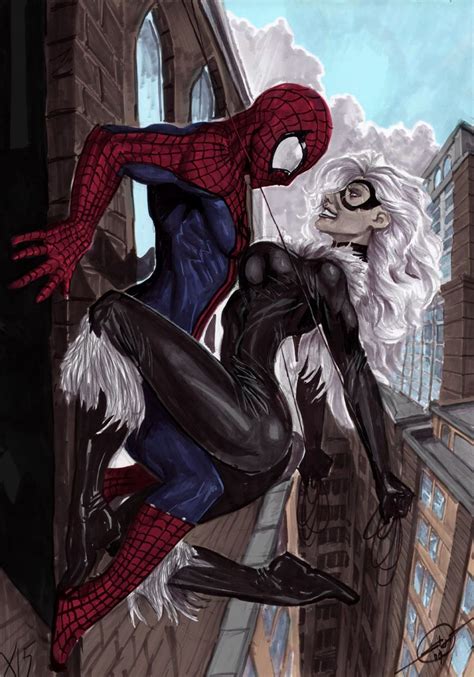 Spiderman And Black Cat By Nebezial By Satanx15 On Deviantart