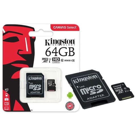 Kingston Canvas Micro Sd 64gb Tarjeta De Memoria Micro Sdxc Clase 10