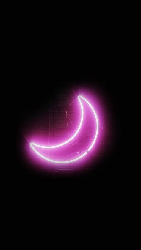 Neon colors silhouettes on a black background. Pink....Moon....Light....#pinkchoice | Wallpaper iphone ...