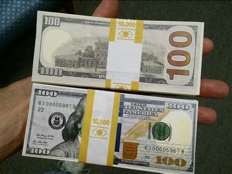 100 Bills 10k High Grade Close Up Money 1 Sided New Style Blue