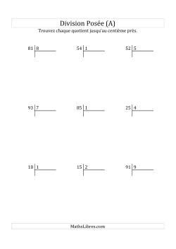 Fiches d Exercises sur la Division Version Européenne